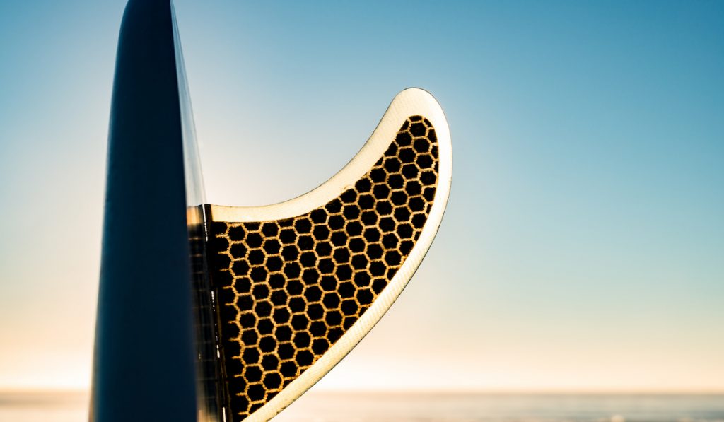 surfboard fin closeup