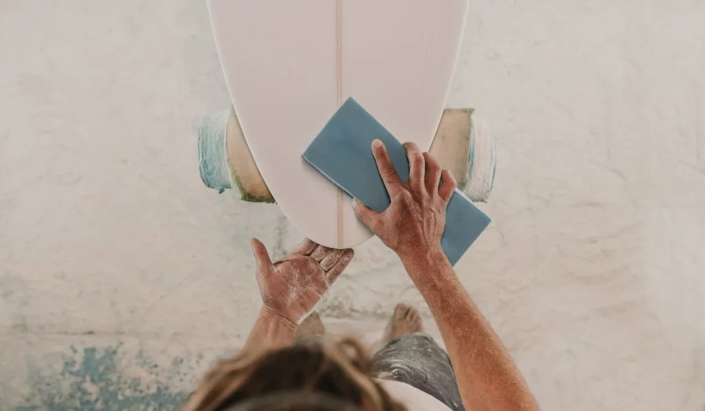 polishing surfboard top view